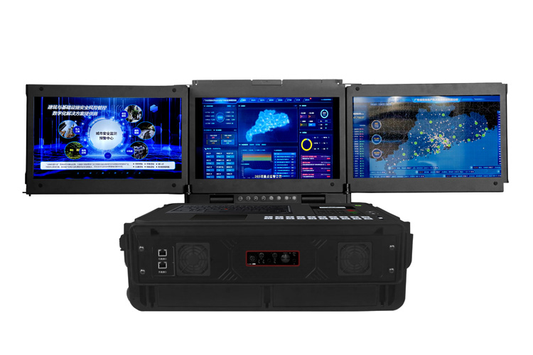 rugged laptop with three screen touch panel pc industrial panel pc for military or emergency command solutions