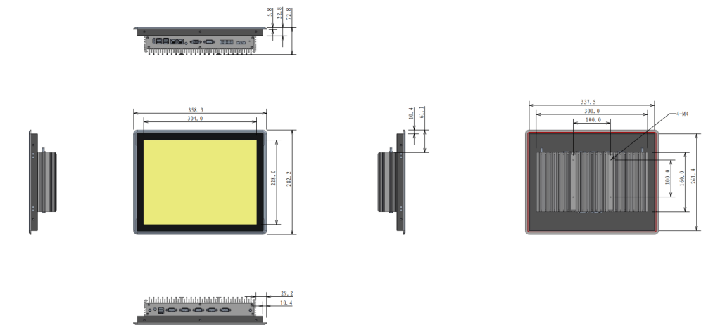 hmi all in one pc touch panel pc IP65