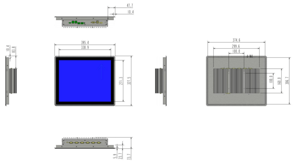 ip65 17 19 inch touch screen panel computer