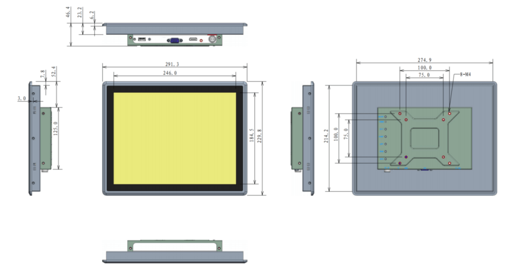 Waterproof Industrial Touchscreen Monitor 