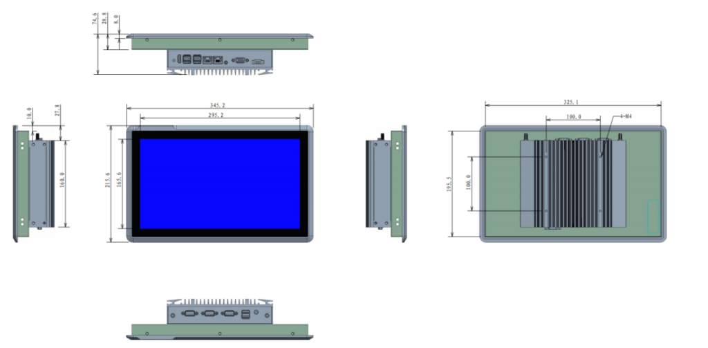 15.6 inch touch industrial panel linux