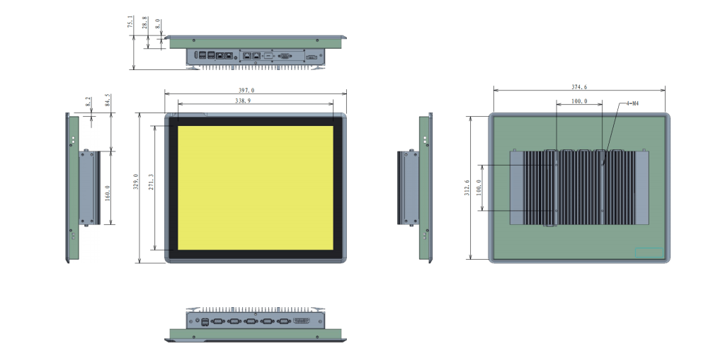 17inch 4xLAN touch panel pc 
ethernet panel pc 