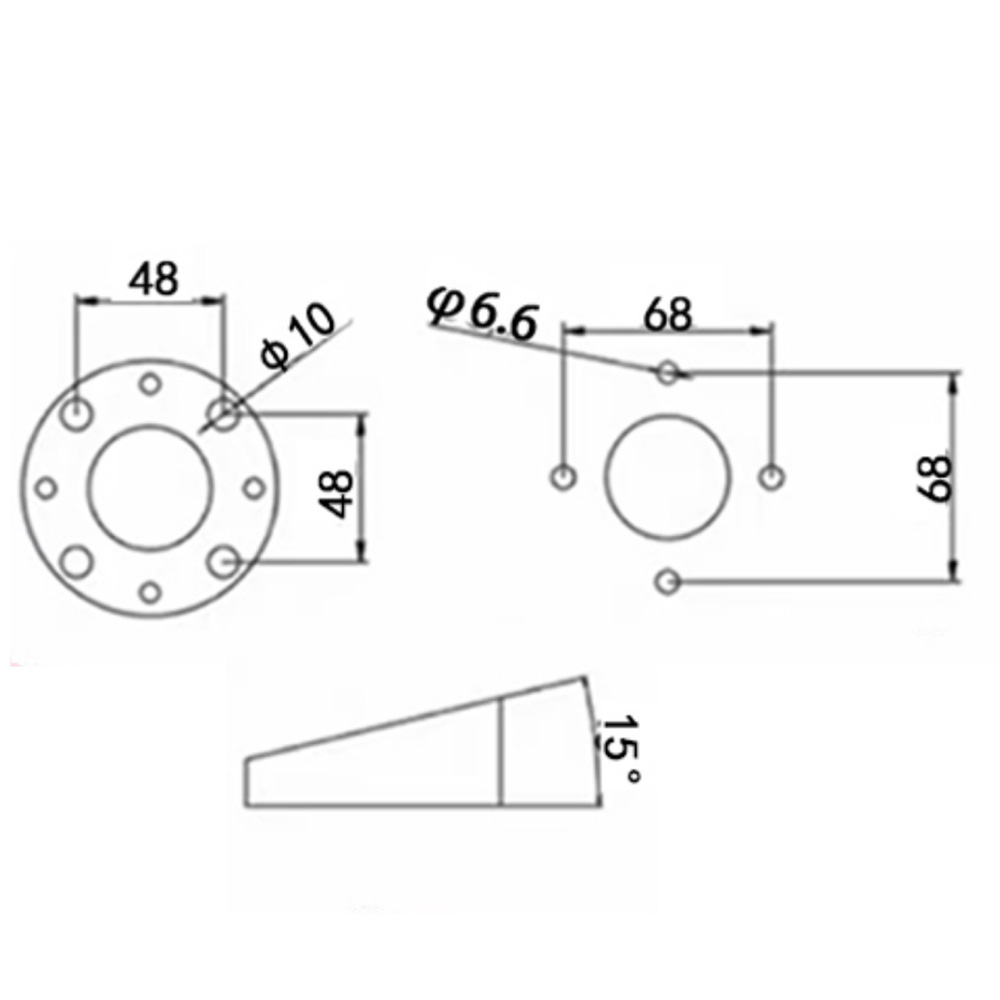 304 stainless-steel 15-degree inclined adapter, view 2