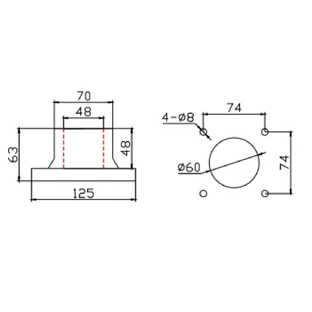 304 stainless steel fixed base plate, view 2
