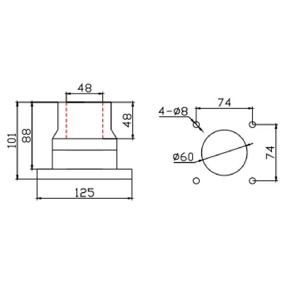 304 stainless-steel rotating base plate, view 2