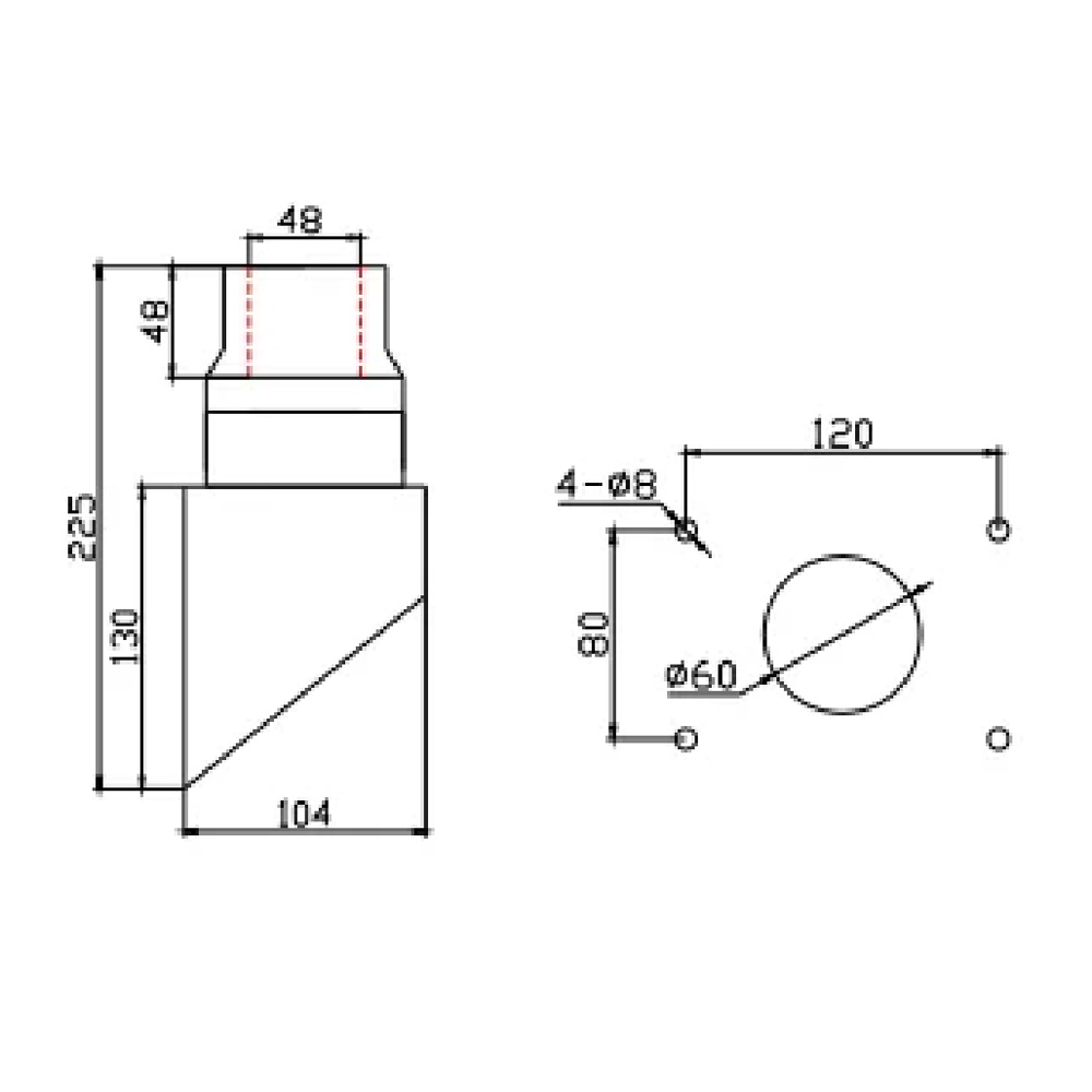 304 stainless-steel vertical wall mount, view 2