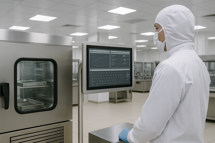Stainless-steel panel PC in a cleanroom environmental test chamber