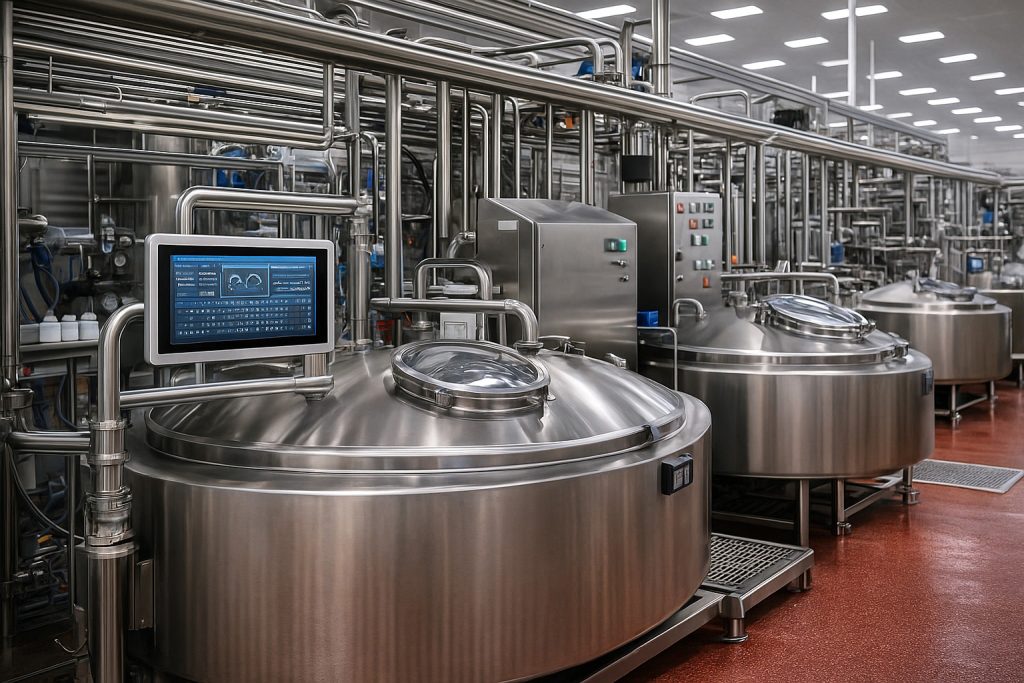 Stainless-steel panel PC on a dairy and beverage production line